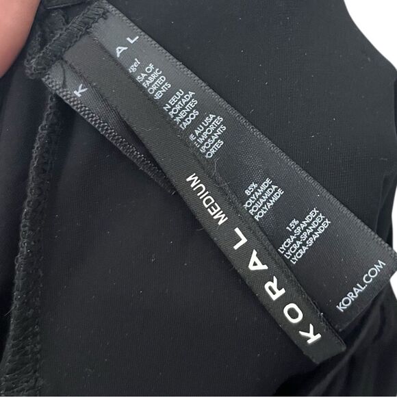 KORAL Jet Infinity Jumpsuit Women’s Size Medium Black Strappy Back Glossy - Picture 8 of 10